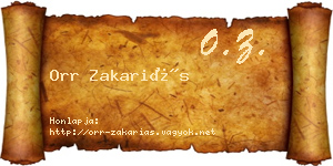 Orr Zakariás névjegykártya